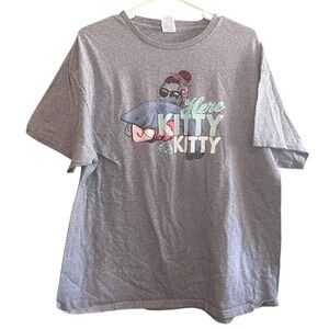 Delta Pro Weight Womens Crew Neck Heather Here Kitty Kitty Graphic Tee XL